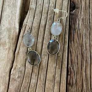 Smokey Topaz Bangle Earrings